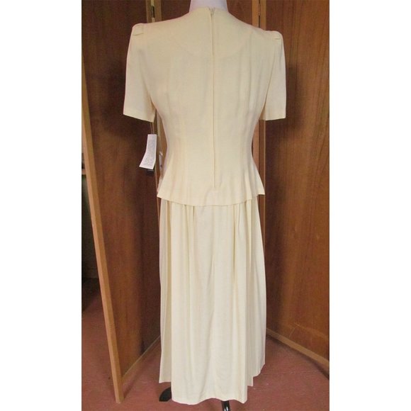 Vintage Karin Stevens Faux 2pc Peplum Butter Yellow Easter Party Dress 8M w/Tags - Picture 2 of 6